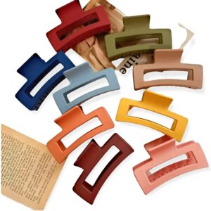 Matte Rectangle Jumbo Strong Hold Hair Fashion Claw Clips Styling Accessories For Women & Girl's (Pack of 2)