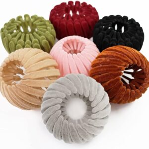 Donut Shape Velvet Spiral Hair Claw Clips