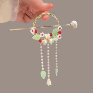 Cute Style Pearl Hair Clip – Hair Accessories |  Crystal and Flower Design