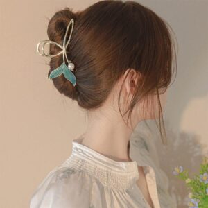 Hair Claw Clip for Women Large Stylish Mermaid Pearl Hair Clip Clutcher Ladies