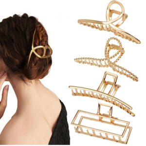 4 Pcs Metal Hair Clutchers Vintage Hairstyle Accessories Clips Hair Catch Barrette Jaw Clamp
