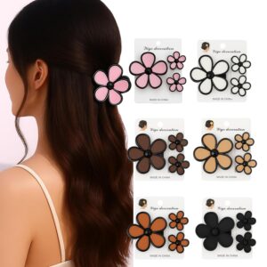 Flower Hair Clips for Women & Girls | Strong Hold Non-Slip Matte Finish