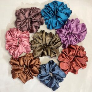 E Label Premium Satin Scrunchies for Women/Girls/Children