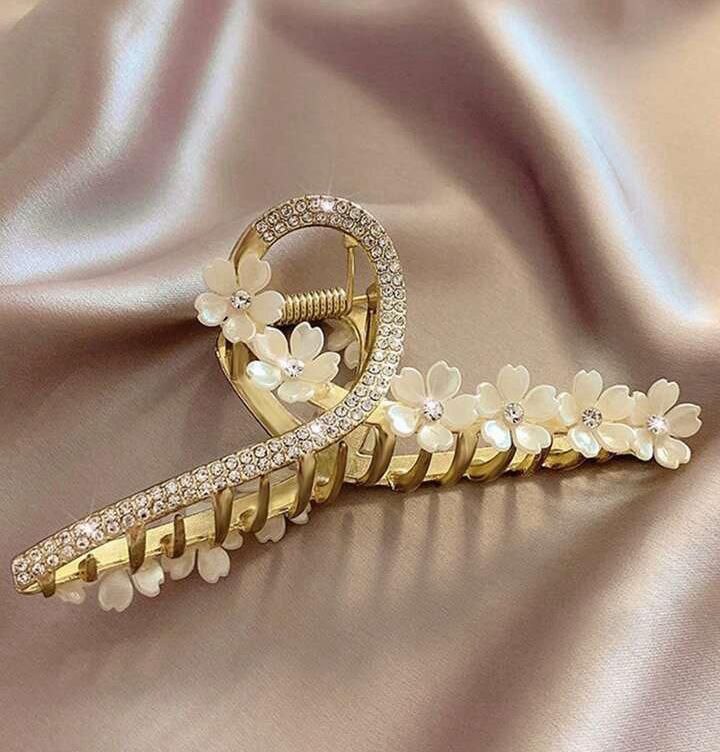 Mermaid Pearl Hair Clip Clutcher Ladies Non-Slip Metal Hair Jaw Clips